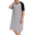 thumbnail image 5 of Men's Nightshirt for Sleeping Nightwear Soft Comfy Nightgown Short Sleeve Sleepwear Long Night Shirts Comfy Nightgown Loose Sleep Shirt Pajama Shirts Sleep Shirts, 5 of 8