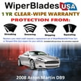 thumbnail image 2 of 2008 Aston Martin DB9 Beam Wiper Blades Wipers w/1yr Warranty (Set of 2) (WiperBladesUSA), 2 of 5