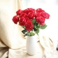 thumbnail image 2 of Zukuco 10PCS Artificial Flowers Realistic Roses Bouquet with Long Stem for Home Wedding Decoration Party-Red, 2 of 8