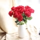 thumbnail image 4 of Paquete de 10 flores artificiales, rosa de aspecto real, tallo largo, seda, rosa artificial, decoración del hogar para ramo de novia, centros de mesa, fiesta de cumpleaños, arreglo floral de jardín Ofspeizc CZJJ-HQ9-2, 4 of 6