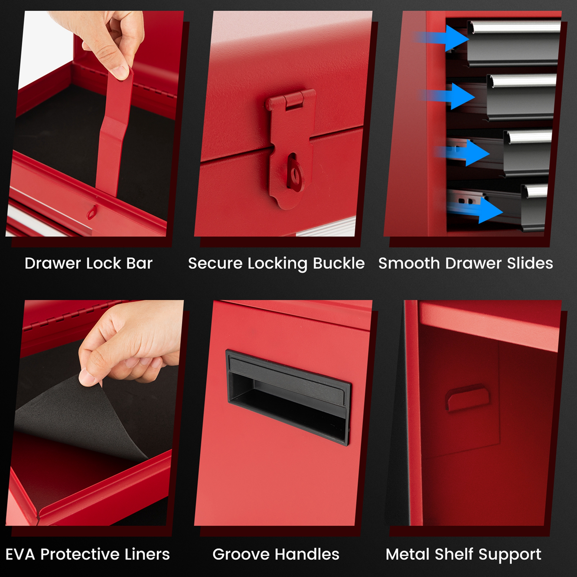 Costway 2-in-1 Tool Chest & Cabinet with 5 Drawers photo 7