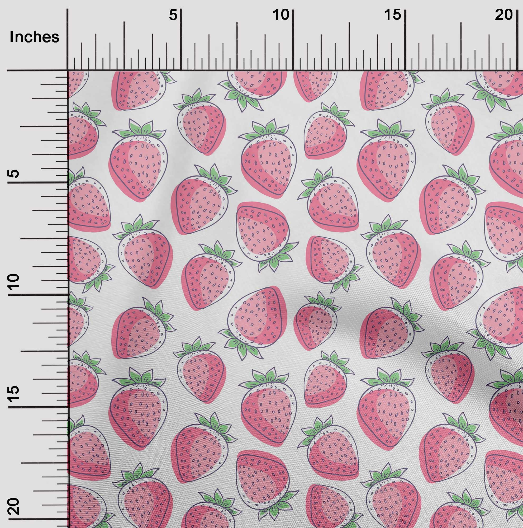 Strawberry Dreams White 42 Inch Cotton Poplin Pre Order
