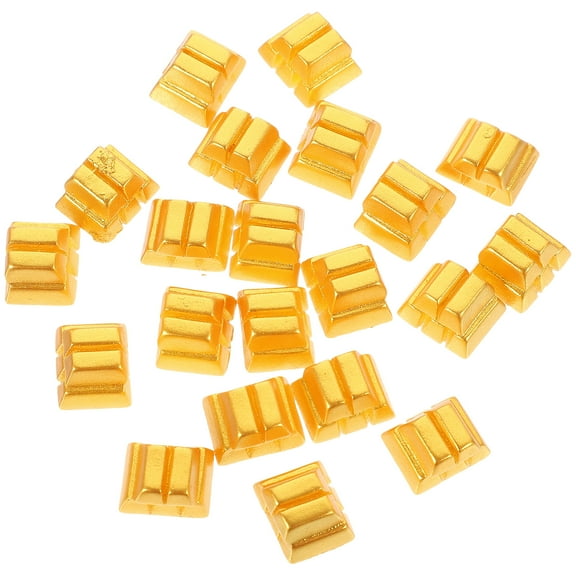 OUNONA Mini Resin Gold Bars for Decoration with Exquisite Details and Golden Color 20pcs