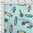 thumbnail image 1 of oneOone Cotton Silk Arctic Blue Fabric Candy Stick Kids Dress Material Fabric Print Fabric By The Yard 42 Inch Wide, 1 of 4