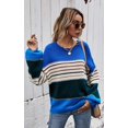 thumbnail image 3 of Pulls Décontractés Manches Longues Col Rond Couleur Patchwork Pull en Tricot Tops, 3 of 7