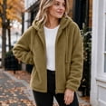 thumbnail image 5 of Luvrsol Womens Winter Coat Hooded Fleece Teddy Jacket Drawstring Relaxed Fit Warm Sherpa Coat, Brown S-3XL, 5 of 9