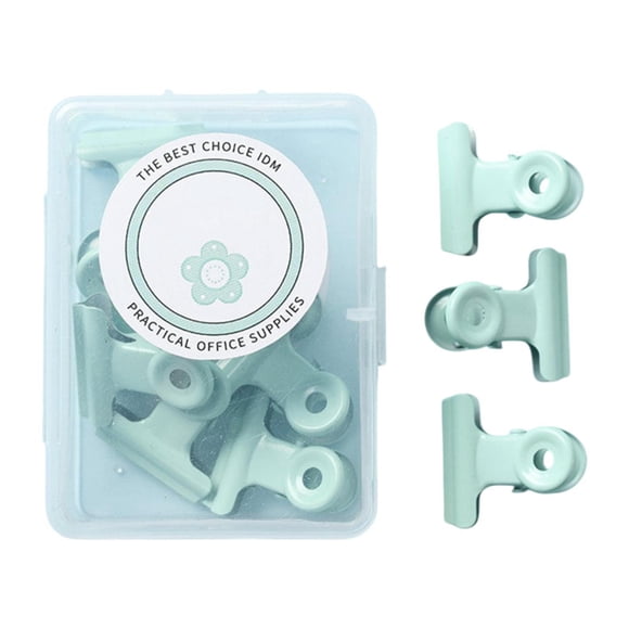 yuksok 8 Pcs Mini Pinces à Papier Métalliques pour Classeur de Documents Bureau École Vert