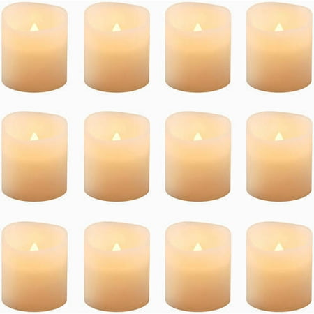 Flickering Battery Operated LED Votive Candles, 12-Count