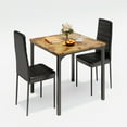 thumbnail image 3 of Dining Table Set for 2, 3 Piece Kitchen Table Set with 2 Upholstered PU Leather Chairs for Dining Room, Living Room, Apartment, Small Space, Retro, 3 of 10