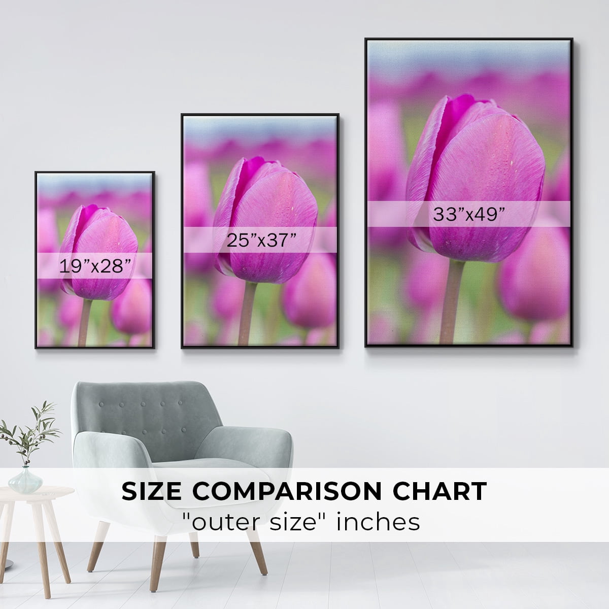 Magenta Stem Framed Premium Gallery Wrapped Canvas - Ready to Hang
