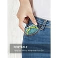 thumbnail image 6 of 1X/3X Magnifying Mirror, Unique Painting Compact Mirror with Classical PU Leather, 2.4" W x 3.4" L (Green Flower Mandala), 6 of 6