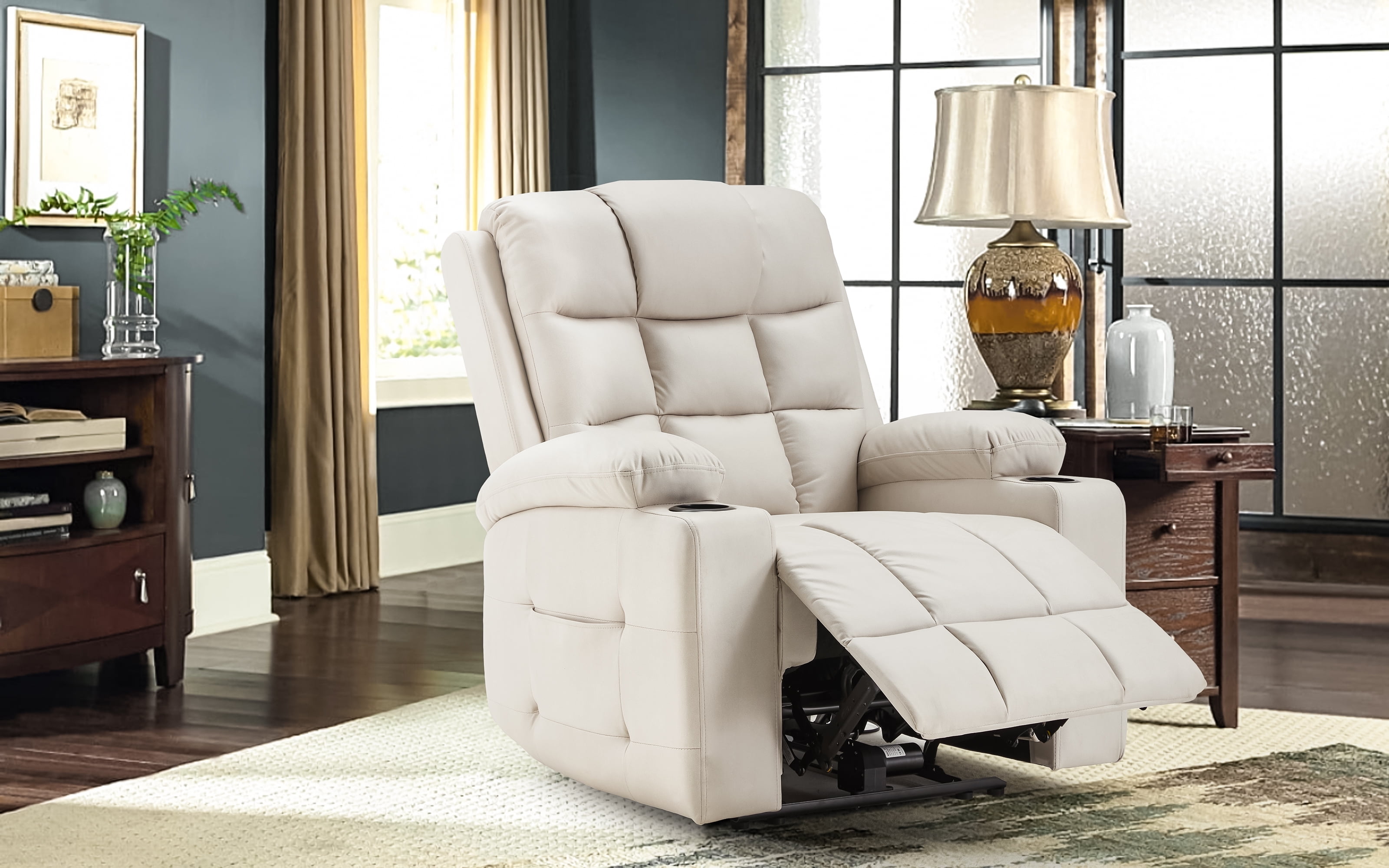 YODOLLA Oversized Nursery Electric Recliner Chair, Power Sofa with