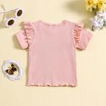 thumbnail image 4 of Gubotare Shirts for Girls Toddler Baby Boy Girl Short Sleeve Crew Neck T Shirt Pullover Summer Basic Tee Solid Casual Clothes Size 2T 3T (Red,2-3 Years), 4 of 5