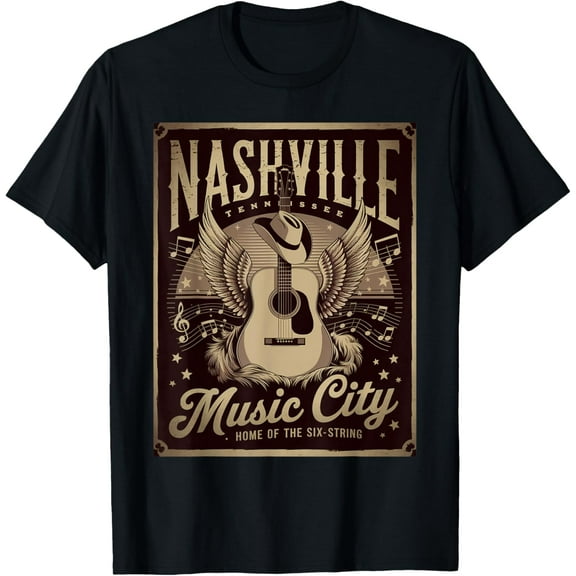 Nashville Tennessee Music city guitar women Western cowboy T-Shirt TShirt