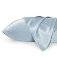 thumbnail image 1 of Juego de fundas de almohada Bedsure, tamaño king, satinado, azul celeste, x2, 1 of 6