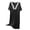 Black-02, variant on DISKEBUISS Plus Size Nightgown for Women Lace Trim Deep V Neck Short Sleeve Sleep Dress Casual Comfort House