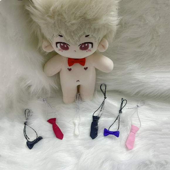 Miangastore 6pcs Miniature Necktie Bowties: Fashionable Small Bowties Necktie for 20cm Stuffed Dolls - Tiny Neckwear for Doll Outfit Dressing