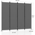 thumbnail image 3 of GOJOOASIS Room Dividers Folding Privacy Screens 4 Panel Partition (Grey x2), 3 of 11