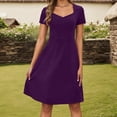 thumbnail image 2 of Daolelai Women's Summer Elegant Retro Sweetheart Neck Short Sleeve A-Line Skirt Work Party Casual Dress, 2 of 5