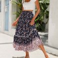 thumbnail image 2 of IROINNID Long Elastic Waist Skirt For Women Summer Fashion Skirt High Waist Swing A-Line Skirts Print Skirt, 2 of 8