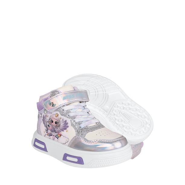TENIS CASUALES MISS PINK NIÑA ANGEL SIMIPIEL BCO/LILA 18-21