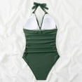 thumbnail image 5 of pimelu Bathing Suit Womens Swimsuits One Piece Swimsuit for Women Juniors Swimsuits Summer Beach Party Slim Ruched Strap Bathing Suit Ladies Deep V Neck Solid Swimwear, 5 of 5