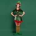 thumbnail image 5 of VETPW Elf Costume, Christmas Elf Hat Christmas Headband Christmas Hairband Elf Ears Fairy Ears Elf Ear Stripe Elf Stockings Elf Tights Christmas Stocking Bell Necklace for Women Christmas Costume, 5 of 7