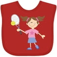 thumbnail image 3 of Inktastic Tennis Girl Girls Baby Bib, 3 of 4