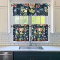 thumbnail image 3 of Rustic Floral Print Curtains 24 Inch - 3 Panel Vintage Country Set with Bohemian Wildflowers, Rod Pocket Window Treatment, 3 of 5
