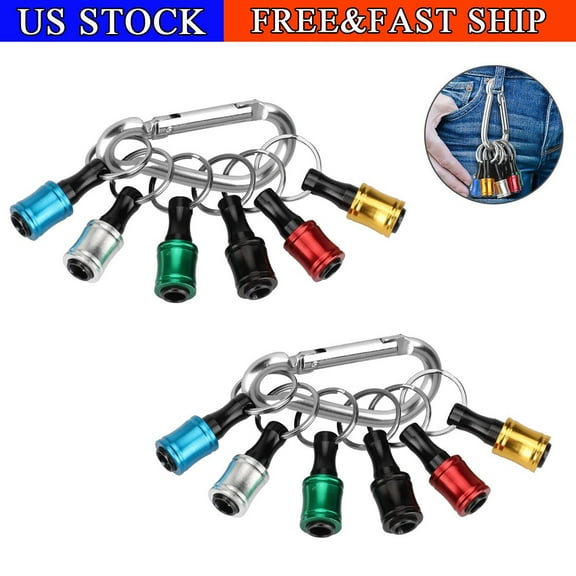 14Pcs 1/4" Hex Shank Quick Release Keychain Screwdriver Drill Bit Holder Bits Set