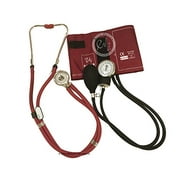 EMI BURGUNDY 330 Sprague Rappaport Stethoscope and Aneroid Sphygmomanometer Blood Pressure Set Kit