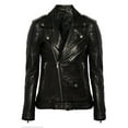 thumbnail image 1 of Black Motorcycle Jacket Womens Motorcycle Jacket Best Leather Motorcycle Jacket Motorcycle Riding Jacket Leather Biker Jacket Women size S, 1 of 3