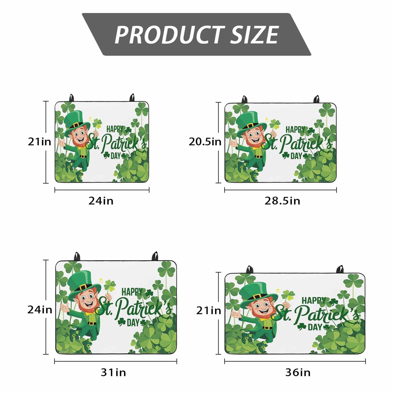 Happy St. Patrick's Day Stove Top Cover for Electric Stove, Heat-proof & Non Slip Glass Top Stove Cover Protector, Cartoon Green Elf Lucky Shamrock Kitchen Flat Cooktop Rubber Mat 24x21 Inches