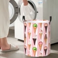 thumbnail image 4 of Large Laundry Basket with Handles - Summer Ice Cream Pink Kids Baby Dirty Clothes Laundry Hamper for Bedroom Aesthetic, 4 of 5