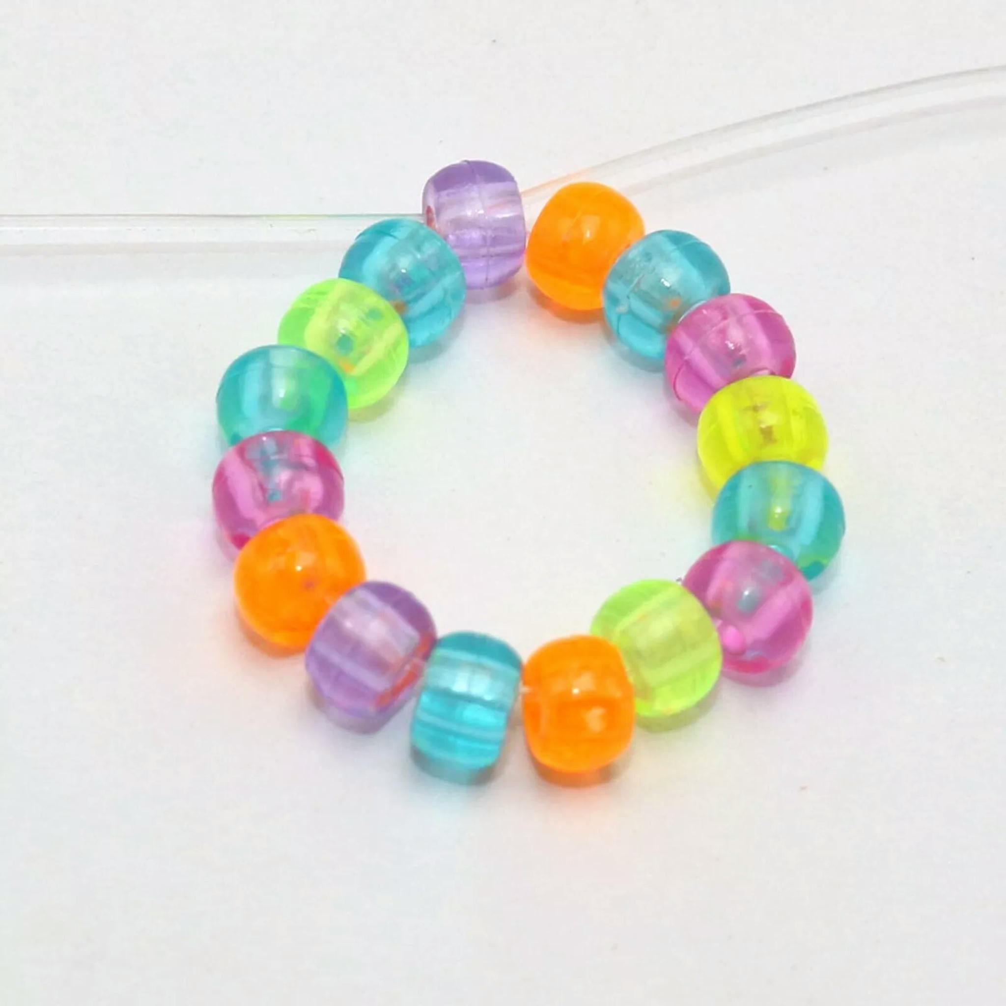 U8MO 5000 Mixed Color Acrylic Tiny Barrel Pony Beads 5X3mm for Kids Kandi Craft
