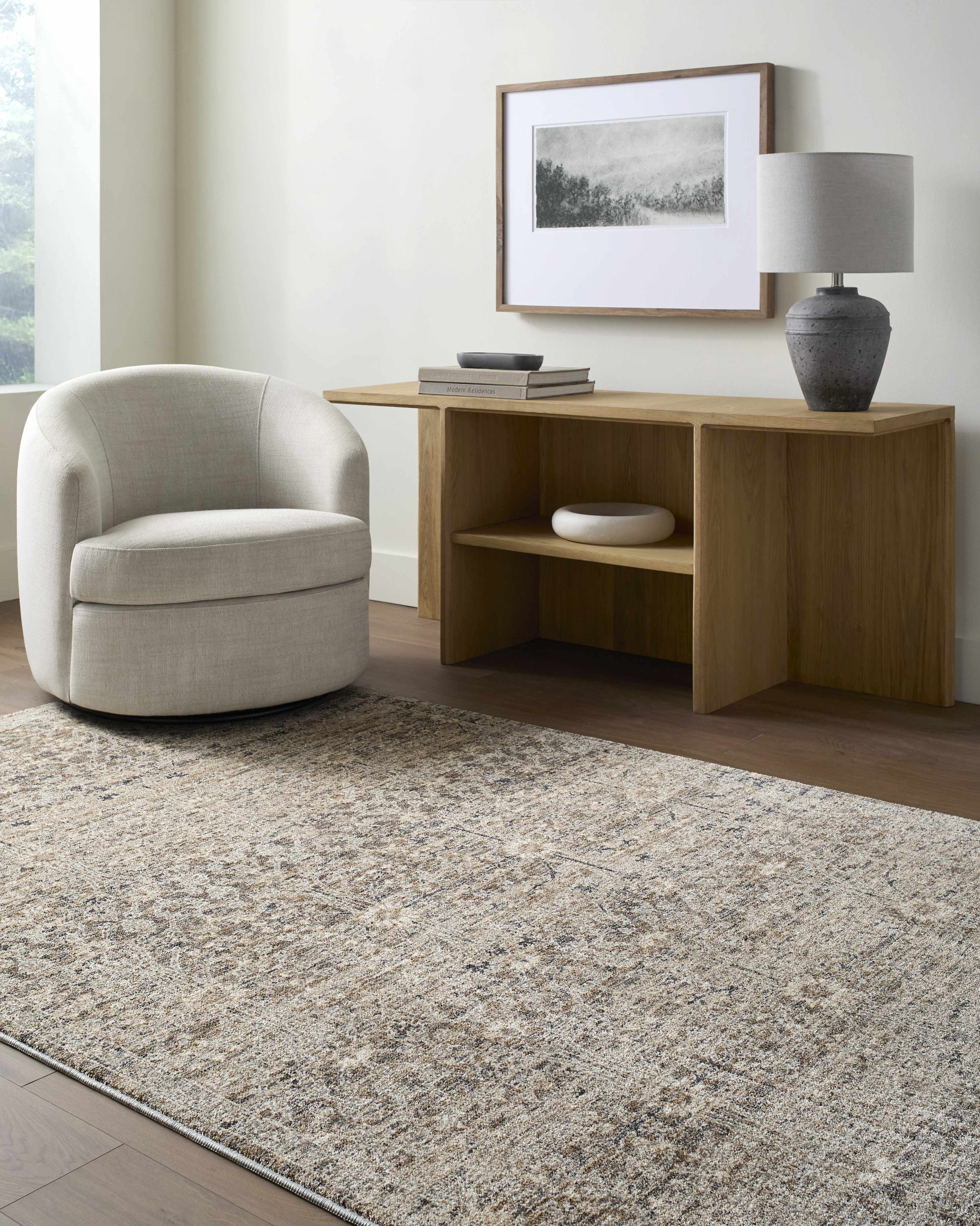 Hauteloom Ammiel Living Room, Bedroom Area Rug - Traditional - Cream, Tan, Gray - 3'11" x 5'7"