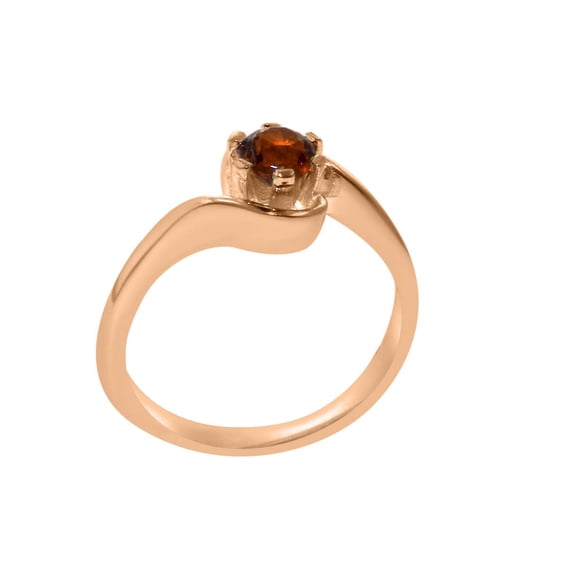LBG British Made 9k Rose Gold ring with Natural Citrine Womens Promise Ring - 33 size options - Size 11.25