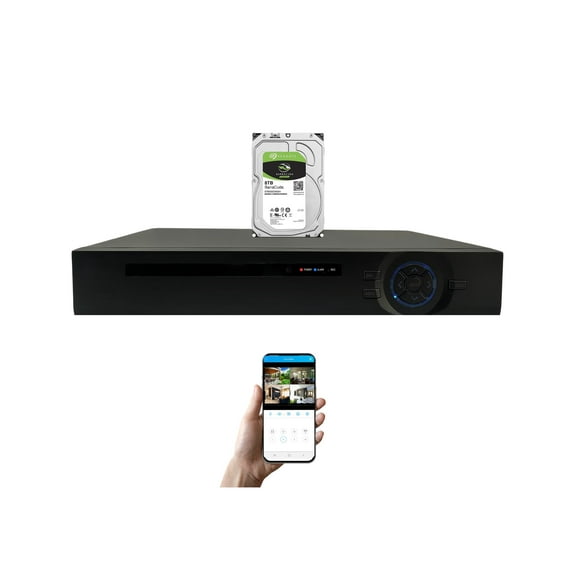 Evertech 16 Channel H.265 Digital Video Recorder 4in1 AHD TVI CVI Analog CCTV Security Camera DVR w/8TB HDD