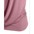 thumbnail image 5 of J. METHOD Women's Sleeveless Halter Neck Lightweight Low Cut Deep V Neck Sexy Draped Backless Top Blouse NEWT07 Dusty Pink L, 5 of 6