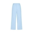 thumbnail image 5 of Baqcunre Workout Shorts Women Comfortable High Waisted Wide Leg Pants Drawstring Elastic Trousers Comfy Straight Leg Long Pants With Pockets Womens Sweatpants Pants For Women Light blue S, 5 of 5