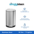 thumbnail image 2 of 7.9 Gallon 30 Liter Trash Can, Round Step On Kitchen Trash Can, Stainless Steel Fingerprint-Proof Garage Can, 2 of 7