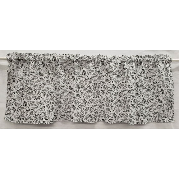Paisley Curtain Panels by Penny's Needful Things (Set of 2) 24 Inch Long LINED (Black & Gray)
