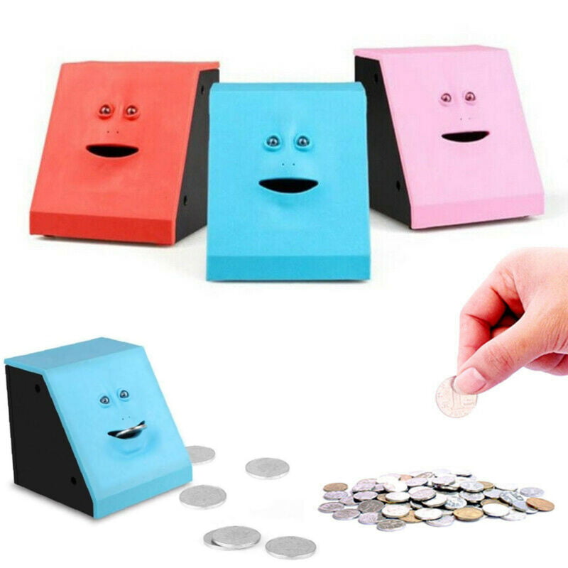 Money Eating Face Box Cute Facebank Piggy Coins Bank Funny Money Coin Box Gift 