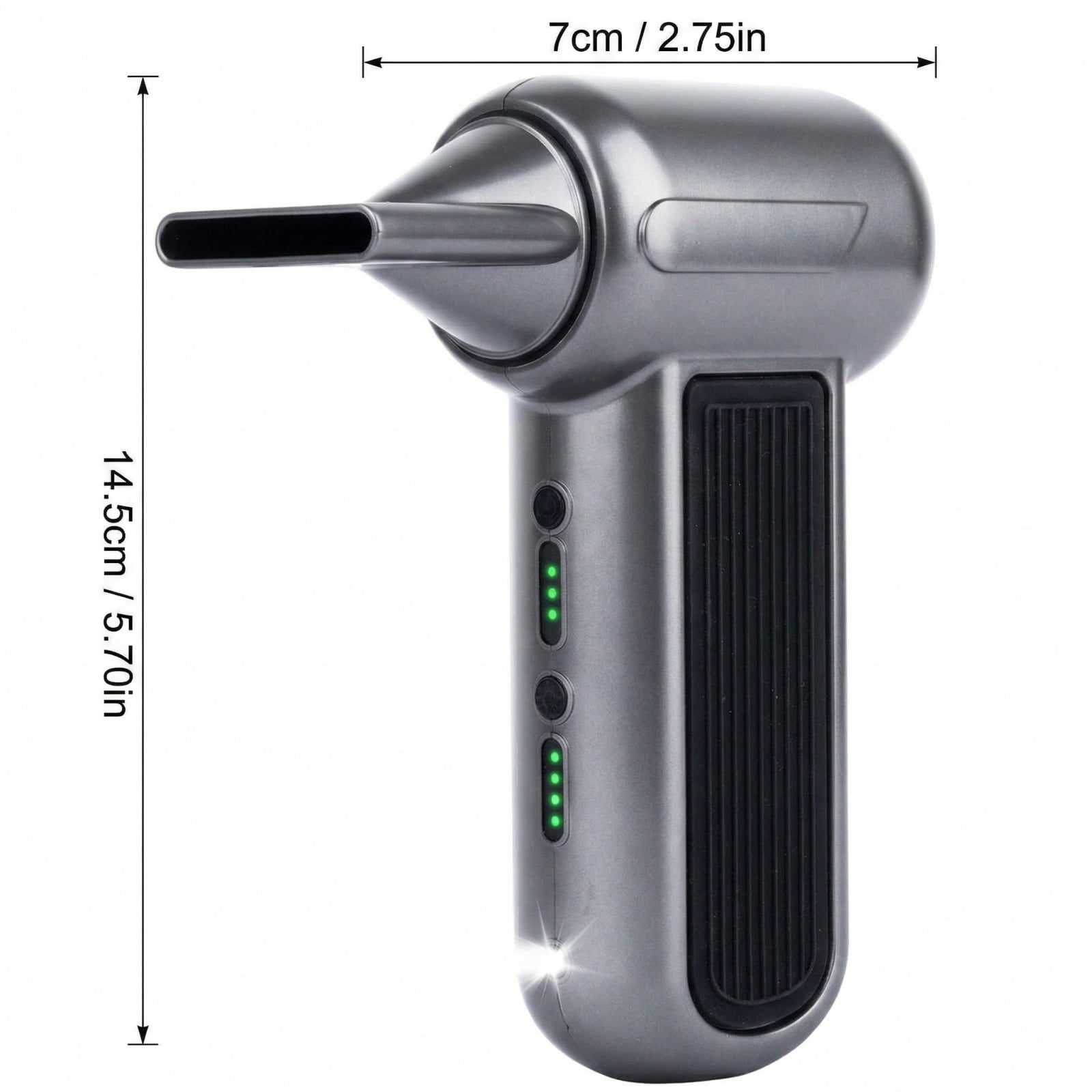 130000 RPM Compressed Air Duster, 52m/s High-Speed Turbo Fan Blower, 2000mAh*2 Rechargeable Battery Powered Handheld Portable Dust Cleaner for Computer Keyboard, Car Interior, Home Appliances - No Co