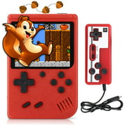Generic Handheld Game Console, 400 Classic FC Games for Two Players, 3 Inch Color Screen, USB Rechargeable Handheld Game Console TV Connection (Red)