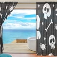 thumbnail image 4 of Splicing Pattern Halloween Pumpkin Ghost Semi Sheer Curtains Window Voile Drapes Panels Treatment-55X84in for Living Room Bedroom Kids Room, 4 of 4