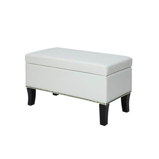Convenience Concepts Designs4Comfort Winslow Ottomane de Rangement - Similicuir Ivoire