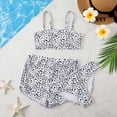 thumbnail image 2 of Ymyiu Baby Bathing Suit Girl Girls Swimsuit Double Strap High Waist Sporty Bikini Swimsuits Swim Cover Up Skirt 3 Piece Set Size 13-14 Years (White,13-14 Years), 2 of 6