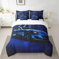 thumbnail image 2 of Blue Sports Car Bed in a Bag Queen Comforter Set 7 Piece,Racing Car Extreme Sport Bedding Sets Speed Automobile Vehicles Speedometer Sheet Set with Comforter, 2 of 5