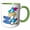 Green/White, variant on 3drose, Leave Me Alone Grumpy Silly Bird, 11oz Magic Transforming Mug